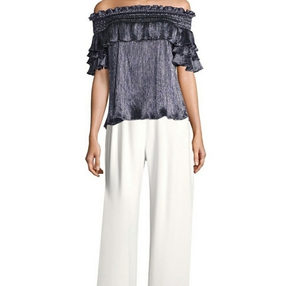 Parker Greta Off the Shoulder Metallic Blouse - Picture 9 of 14